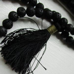 Lava stone/pumice bead mala prayer beads